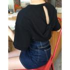 Cutout Knotted-back T-shirt