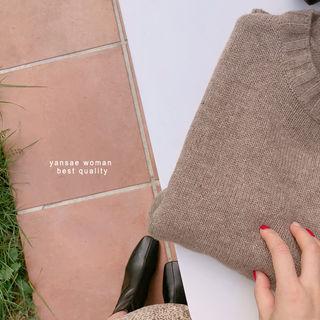 Plain Wool Blend Sweater