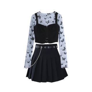 Long-sleeve Top / Short-sleeve Top / Camisole Top / Mini Skirt / Necklace / Set