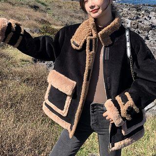 Fleece-lined Corduroy Zip Jacket