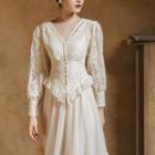 Long-sleeve Lace Top / Dress / Set