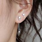 Star Rhinestone Asymmetrical Sterling Silver Earring 1 Pair - Silver - One Size