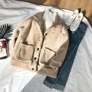 Single-breasted Fleece Jacket As Shown In Figure - One Size