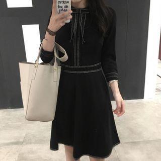 Tie Neck A-line Dress (various Designs)