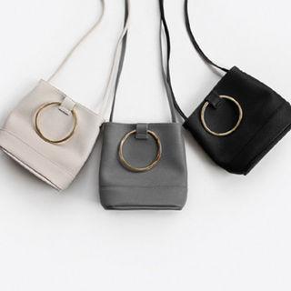 Hoop-accent Square Shoulder Bag