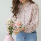 Peterpan-collar Floral Shirt