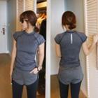 Piped M Lange Sports T-shirt Charcoal Gray - One Size