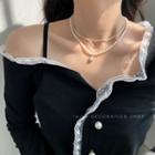 Rhinestone Faux Pearl Necklace (various Designs)