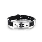 Simple Fashion Twelve Constellation Gemini Geometric 316l Stainless Steel Silicone Bracelet Silver - One Size