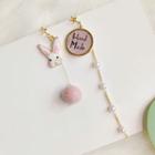 Non-matching Rabbit Faux Pearl Dangle Earring As Shown In Figure - One Size