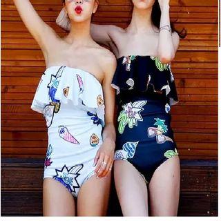 Frilled Strapless Swimsuit