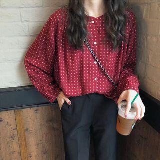Dot Print Shirt Red - One Size