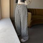 Couple Checked Wide-leg Pants