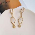 Coin Dangle Earring 1 Pair - Gold - One Size