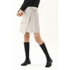 Flap-pocket Wrap Skirt Silver - One Size