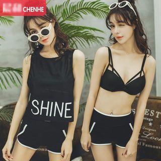 Set : Piped Lattice Bikini + Cover-up