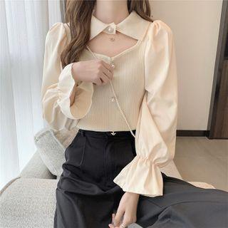 Cutout Knit Blouse
