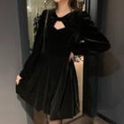 Cutout Velvet Mini A-line Dress