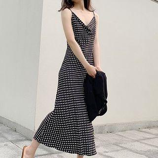 Spaghetti-strap Draped Midi Dress