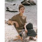 Lace-pocket Linen Blouse