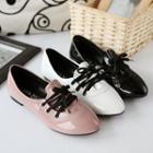 Faux Patent Leather Lace Up Shoes