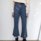 Scallop Hem Boot-cut Jeans