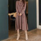 Frill-trim Glen-plaid Midi Dress
