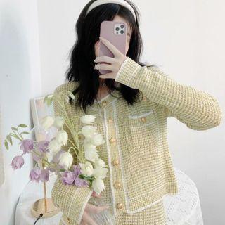 Pocketed Tweed Cardigan