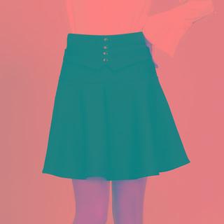 Button-up High-waist Mini A-line Skirt