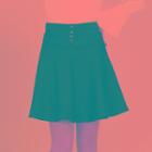 Button-up High-waist Mini A-line Skirt