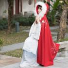 Fluffy Traditional Chinese Cape Red - One Size