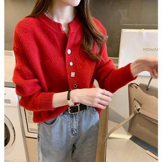 Button-up Round-neck Cardigan