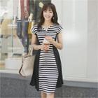 Color-block Stripe A-line Dress