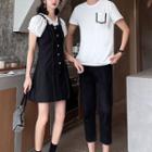 Couple Matching Short-sleeve T-shirt / Mini A-line Dress / Pants