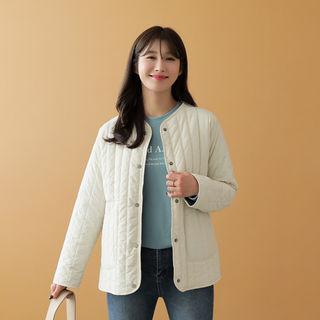 Snap-button Dip-back Padded Jacket