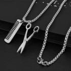 Comb Scissors Pendant Chain Necklace