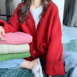 Dual-pocket Oversize Knit Cardigan