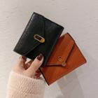 Faux Leather Trifold Push Button Wallet