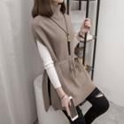 Mock-neck Tie-waist Sweater Vest
