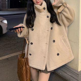 Double Breasted Coat Beige - One Size