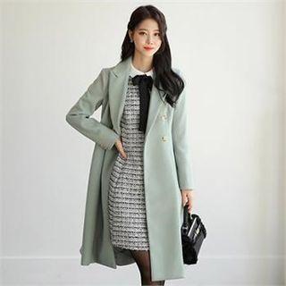 Tall Size Double-breasted A-line Coat