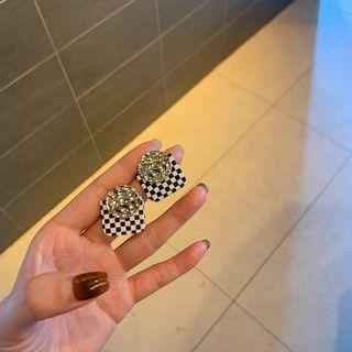 Square Checker Alloy Earring