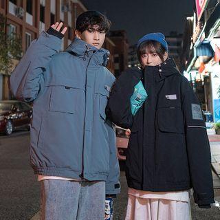 Couple Matching Cargo Zip-up Hooded Jacket