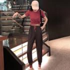 Set: Short-sleeve T-shirt + Sweatpants As Shown In Figure - One Size