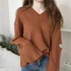 Cut Out V-neck Sweater