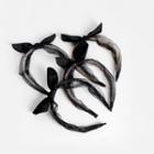 Lace Bow Headband Black - One Size