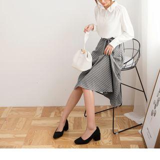 Asymmetric Lace Up Midi Skirt