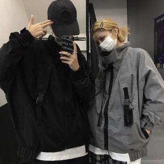 Couple Matching Cargo Hooded Zip Jacket