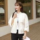 Tab-sleeve Flap Zip-up Jacket