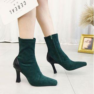 Stilettos-heel Zip-up Short Boots